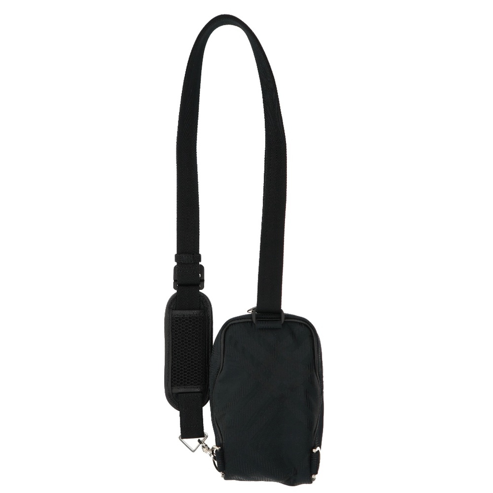Burberry Sling Phone Bag Black Check Jacquard New - Picture 2 of 6